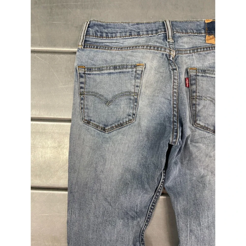 Levis 511 Jeans Mens 28X29 Blue‎ Light Wash Denim Slim Straight Leg Distressed